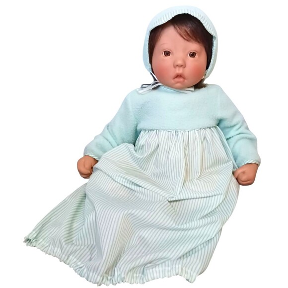 Vtg Lee Middleton Realistic Baby Doll Brown Hair Brown Eyes Girl Signed Weighted - Picture 3 of 10